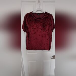 Crushed Velvet Burgundy Top